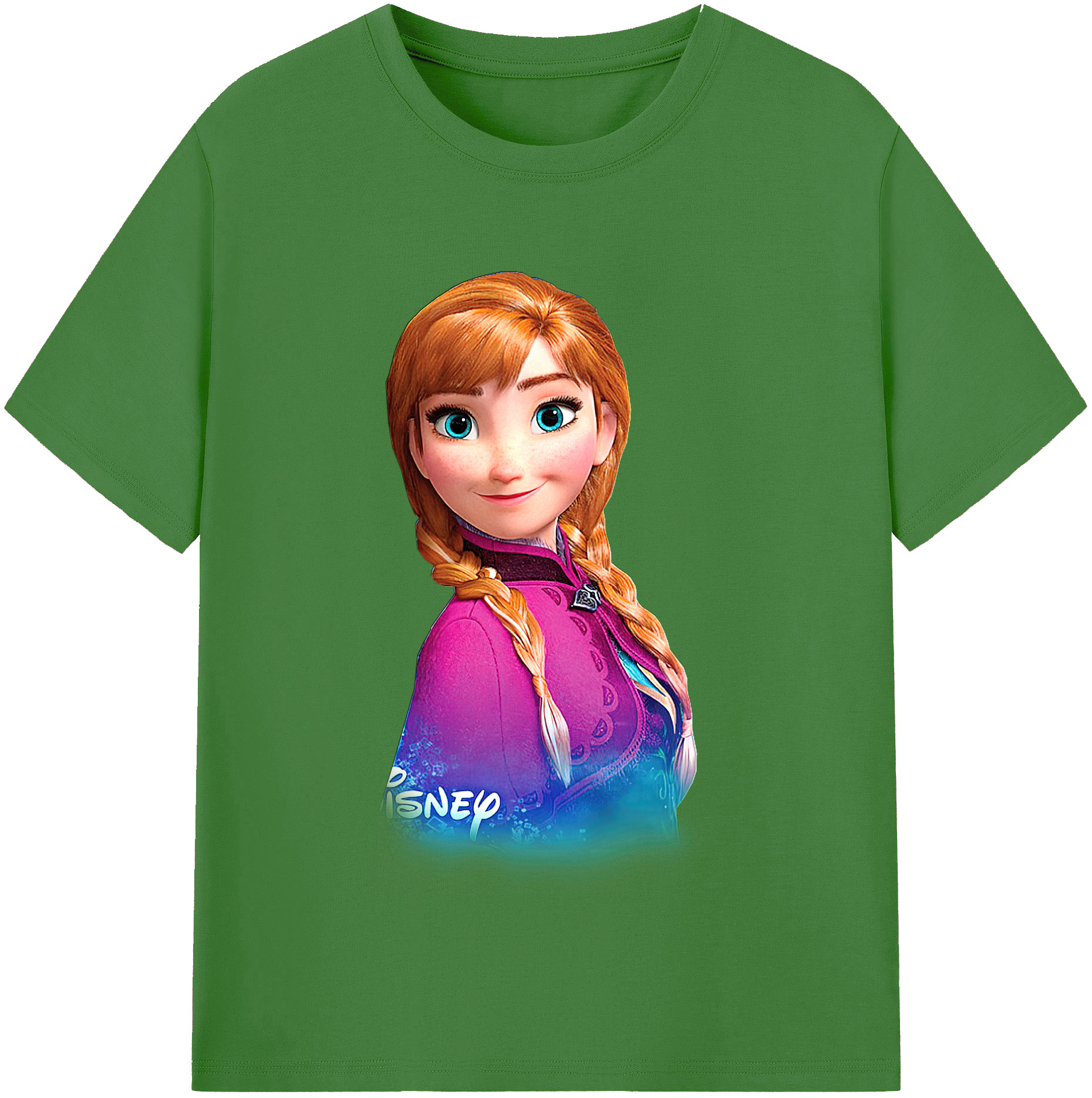（画像用） アナと雪の女王 アンナ エルサ Frozen Anna Elsa レディースカジュアルプリントTシャツ（綿100％）